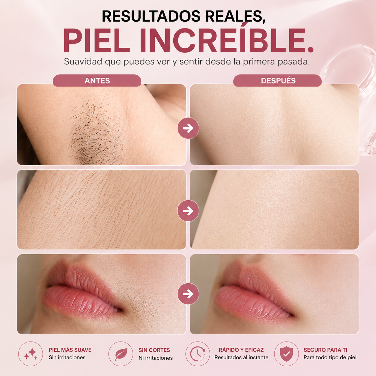 Depiladora GlowAura™ 2 en 1